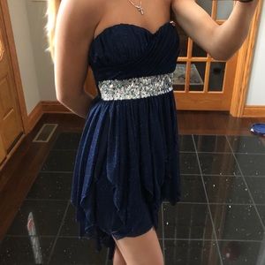 High/ low sparkle dress